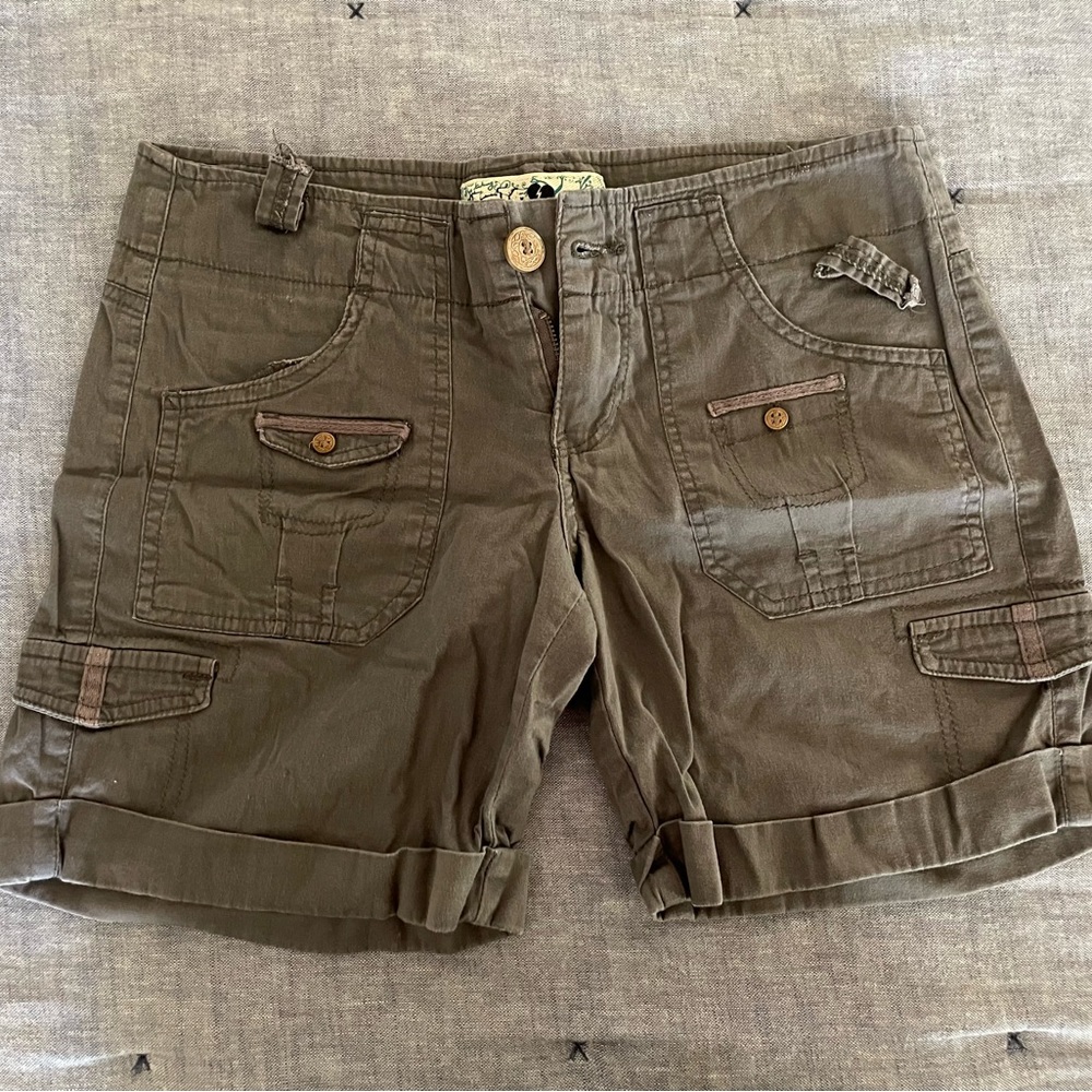 Gray cargo-type shorts